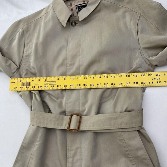VTG Christian Dior Monsieur Trench Coat Mens 42L Beige Belted Lined Raincoat 80s - Picture 16 of 16